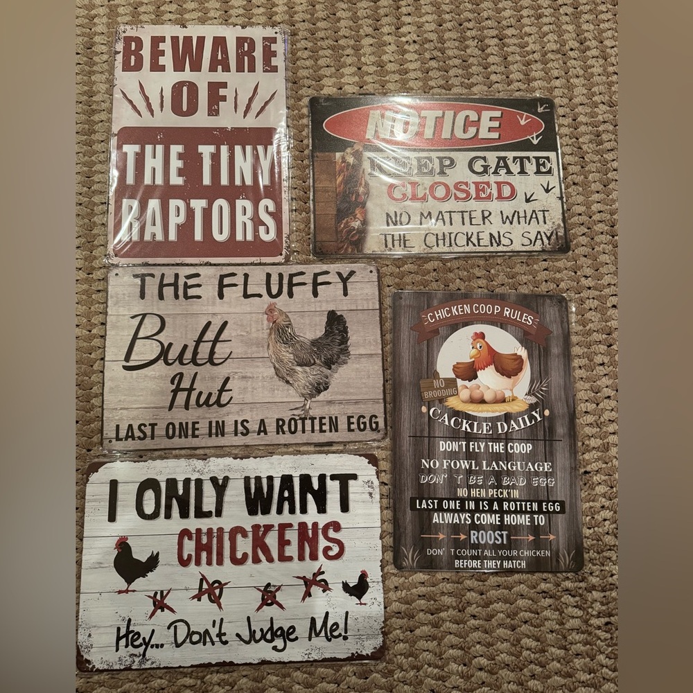 Humorous Chicken Coop Sign Set
